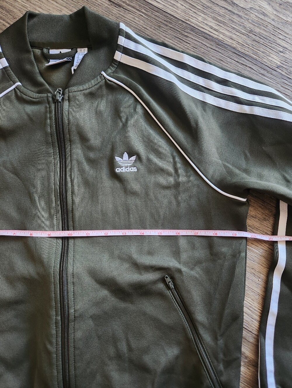 Adidas Originals Superstar TT Track Top Sports Jacket Athletic Khaki Green Sz M - Picture 4 of 7